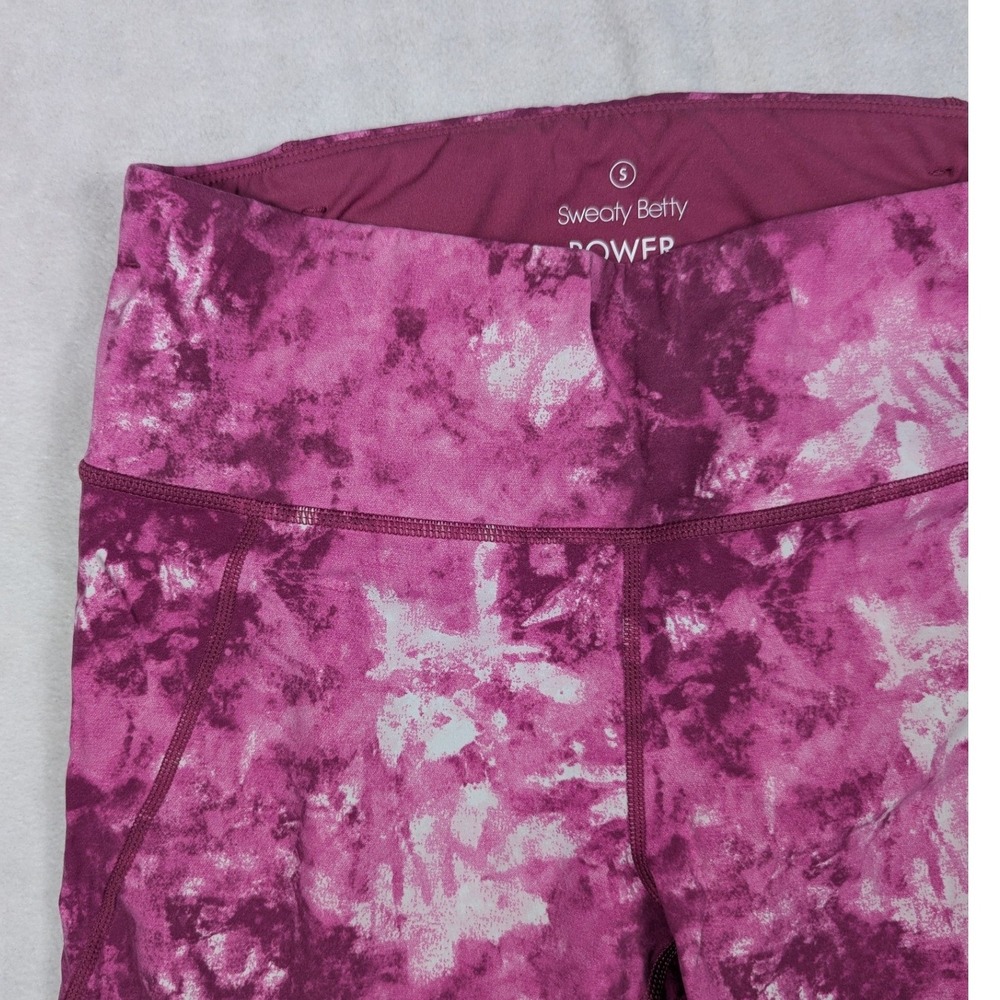 Sweaty Betty Power Full Length Leggings Purple Tie Dye High Rise Workout Small